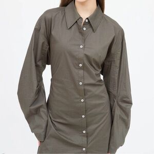 Acne Olive Button Down Dress with Open Back